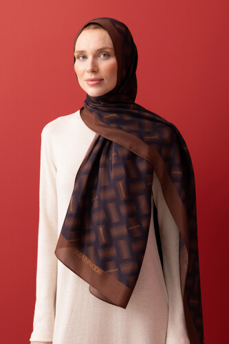 Basket Flush Viscose Shawl Brown 