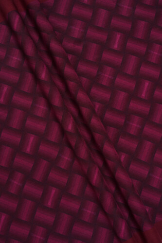 Basket Flush Viscose Shawl Burgundy - 6