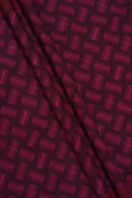 Basket Flush Viscose Shawl Burgundy - 6