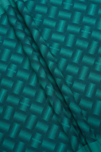 Basket Flush Viscose Shawl Green - 3