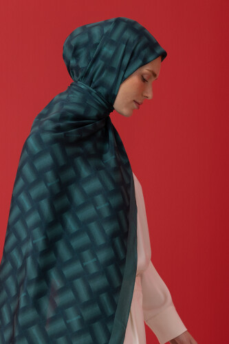 Basket Flush Viscose Shawl Green 