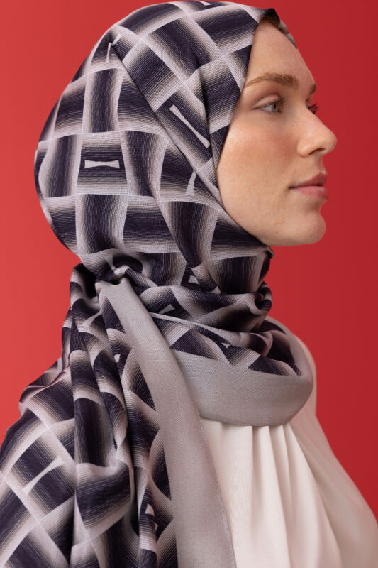 Basket Flush Viscose Shawl Grey - 3