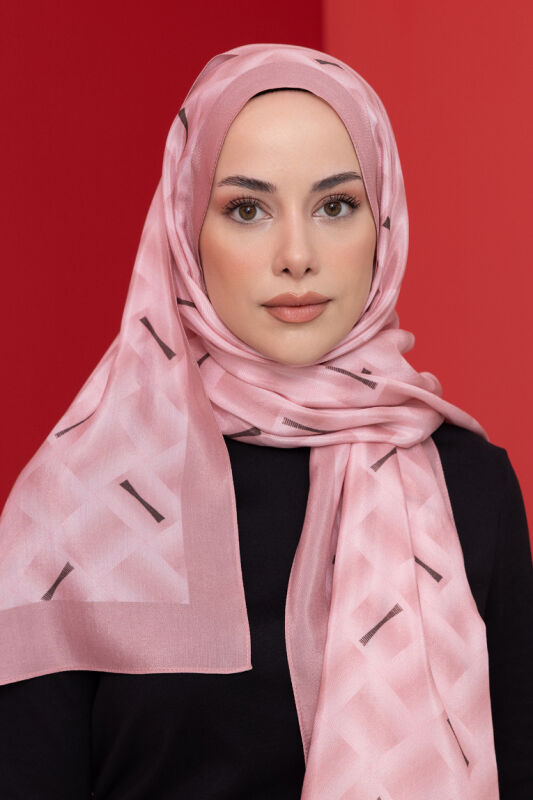 Basket Flush Viscose Shawl Pink - 5