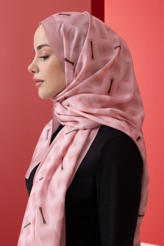 Basket Flush Viscose Shawl Pink - 3