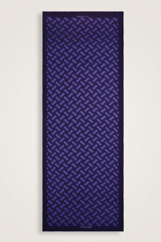 Basket Flush Viscose Shawl Purple - 2