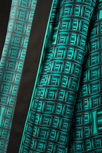 Basket Green Twill Silk Kimono - 4