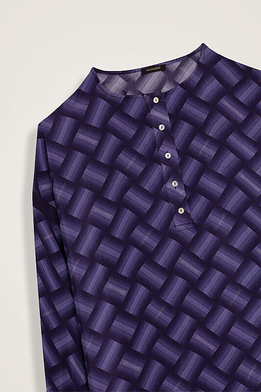 Basket Noor Purple Patterned Viscose Dress - 2