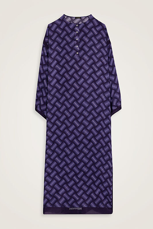Basket Noor Purple Patterned Viscose Dress - 1