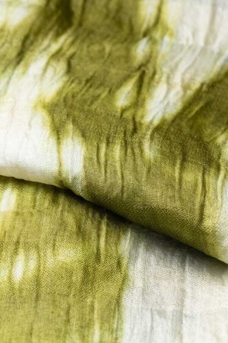 Batik Yosun Yeşili İpek Şal - 3