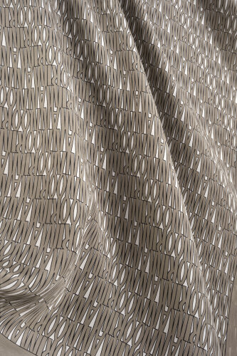 Beige Crepe Silk Shirt Shawl - 4