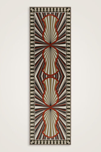 Beloved's Footprint Black and Red Crepe Silk Scarf - 1