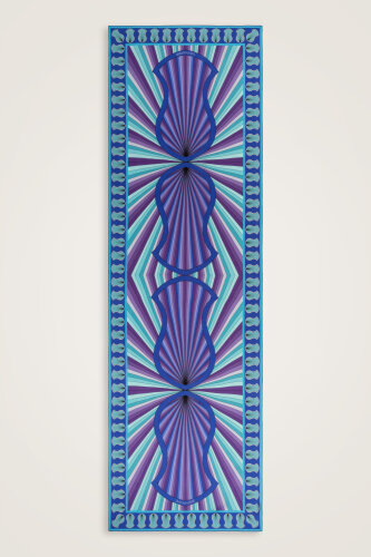 Beloved's Footprint Blue Crepe Silk Scarf - 1