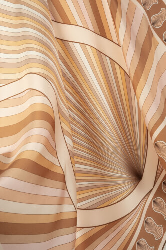 Beloved's Footprint Cream-Beige Twill Silk Scarf - Imannoor (1)