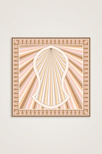 Beloved's Footprint Cream-Beige Twill Silk Scarf 