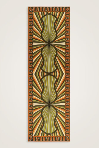 Beloved's Footprint Green Crepe Silk Scarf 