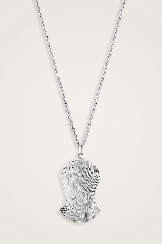 Beloved's Footprint Large Silver Necklace - 1