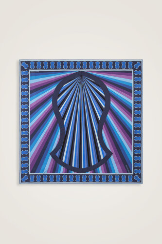 Beloved's Footprint Navy Twill Silk Scarf 