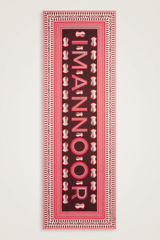 Beloved's Footprint Pomegranate Blossom Cotton Silk Scarf - 2