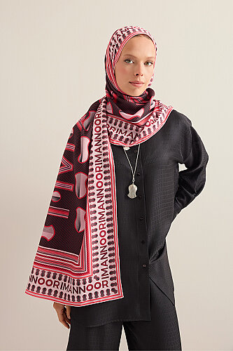 Beloved's Footprint Pomegranate Blossom Cotton Silk Scarf - 5