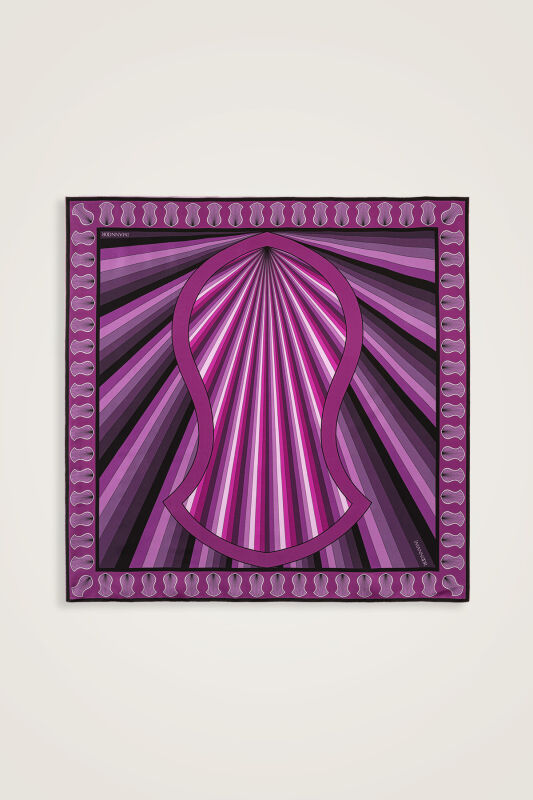 Beloved's Footprint Purple-Fuchsia Twill Silk Scarf - 1