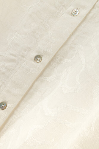 Beyaz Keten Jakar Gömlek - 6