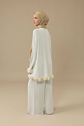 Beyaz Triko Pantolon - Imannoor (3)