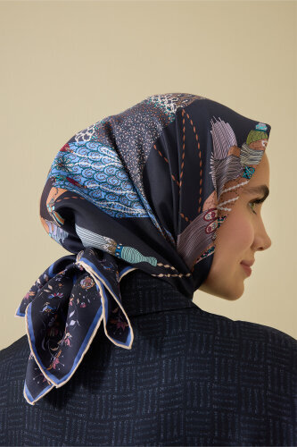 Bird With Noor Anthracite Crepe Silk Scarf - 1