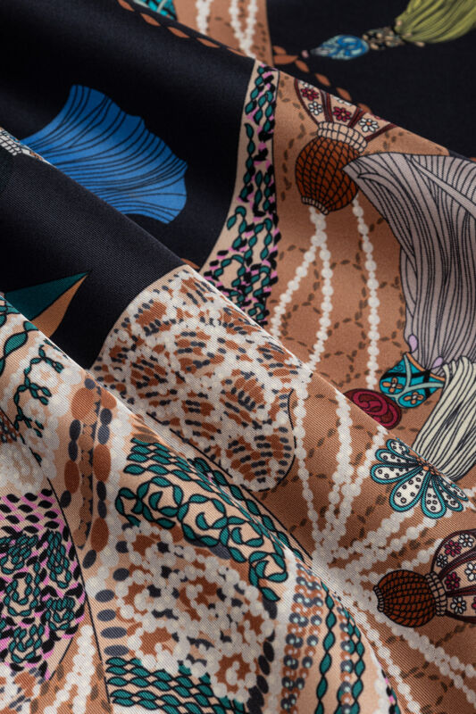 Bird With Noor Anthracite Crepe Silk Scarf - 4