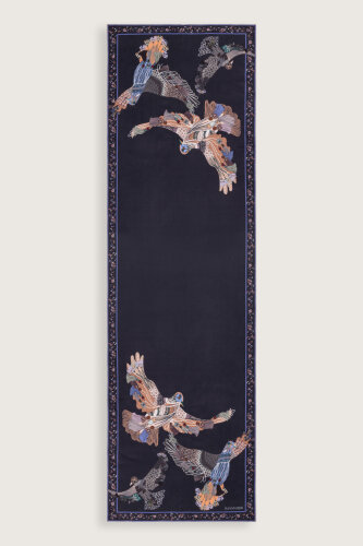 Bird With Noor Anthracite Crepe Silk Shirt Shawl - Imannoor (1)