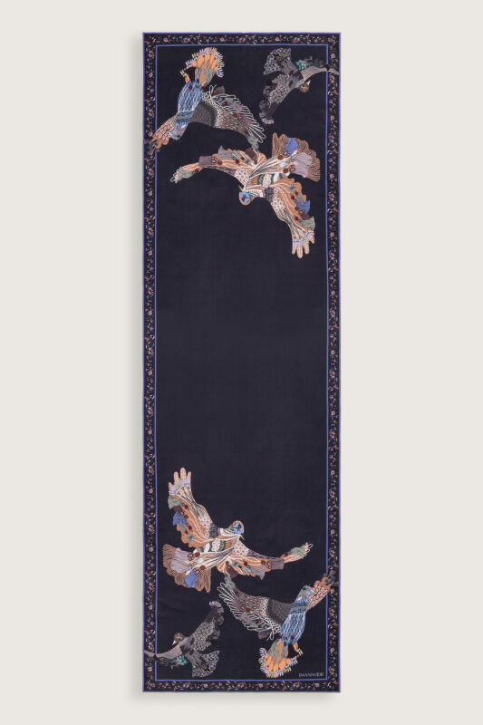 Bird With Noor Anthracite Crepe Silk Shirt Shawl - 2