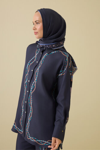 Bird With Noor Anthracite Silk Shirt 