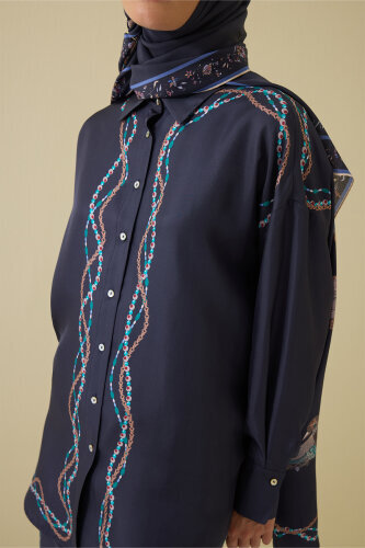 Bird With Noor Anthracite Silk Shirt - 7