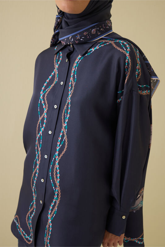Bird With Noor Anthracite Silk Shirt - 7
