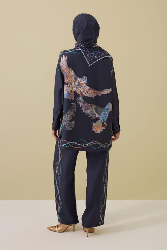 Bird With Noor Anthracite Silk Trousers - 5