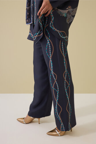 Bird With Noor Anthracite Silk Trousers - 3