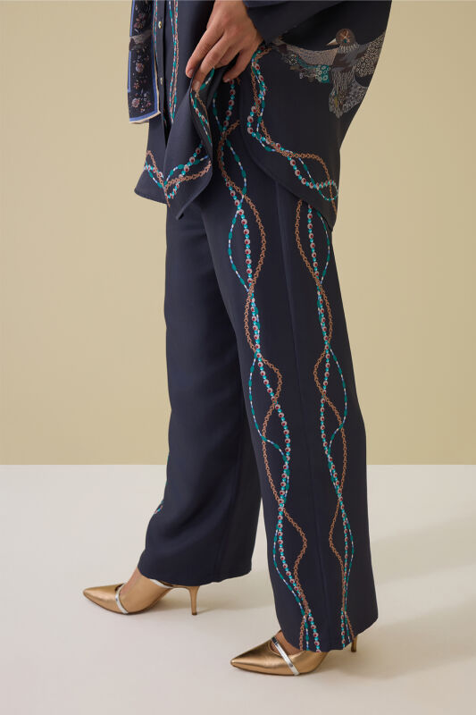 Bird With Noor Anthracite Silk Trousers - 3