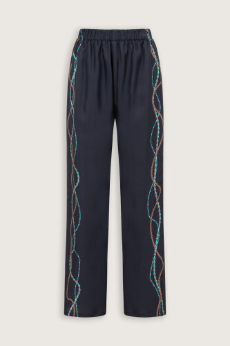 Bird With Noor Anthracite Silk Trousers - 2