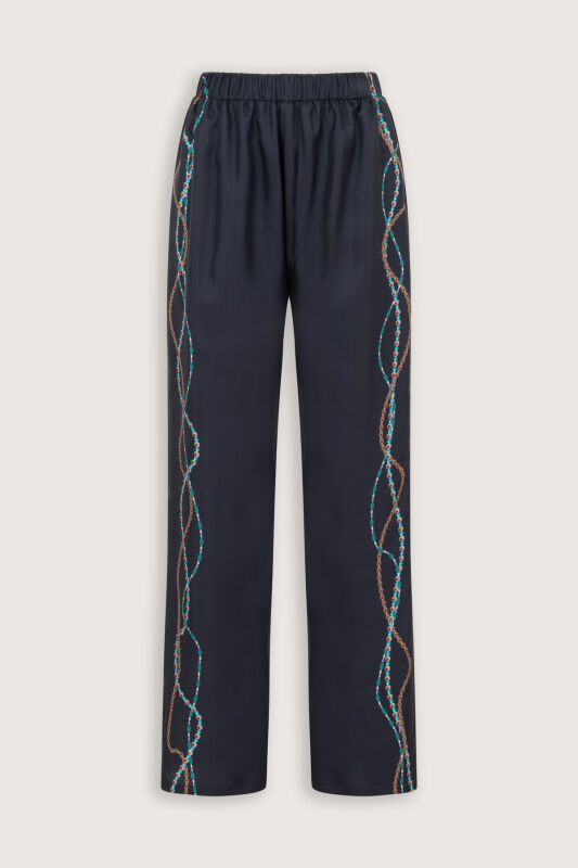 Bird With Noor Anthracite Silk Trousers - 2