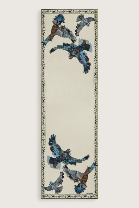 Bird With Noor Beige Crepe Silk Shirt Shawl - 2