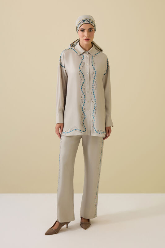 Bird With Noor Beige Silk Shirt - 5