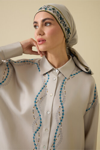 Bird With Noor Beige Silk Shirt 