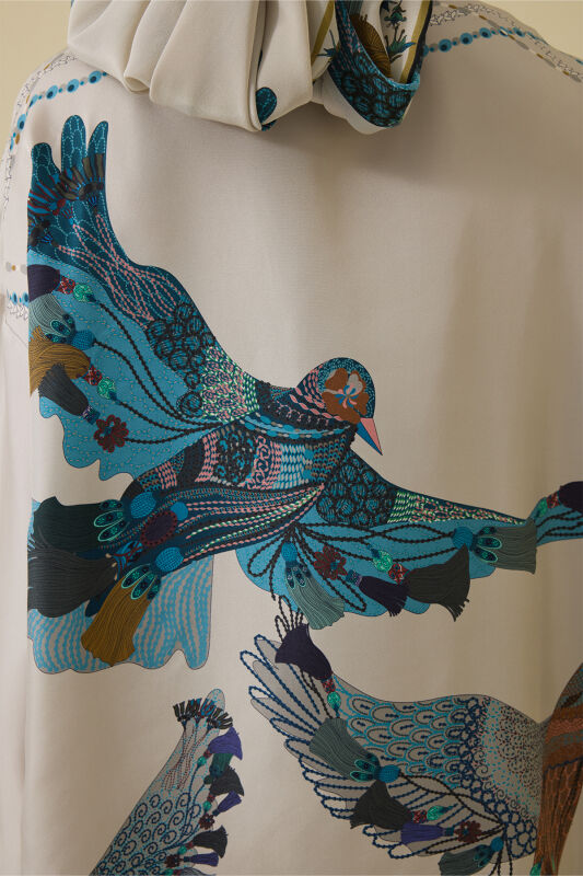 Bird With Noor Beige Silk Shirt - 8