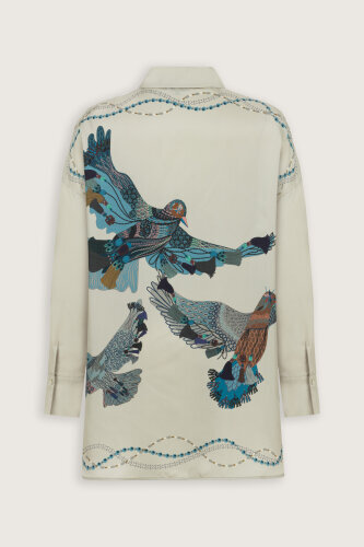 Bird With Noor Beige Silk Shirt - 4
