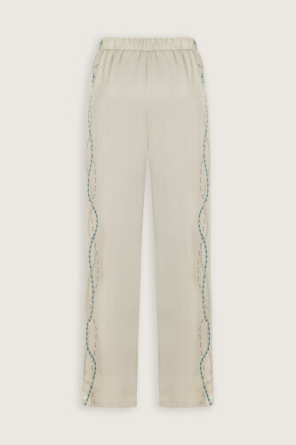 Bird With Noor Beige Silk Trousers - 4