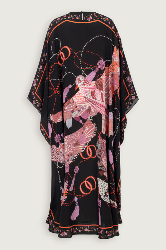 Bird With Noor Black-Red Silk Kaftan - 4