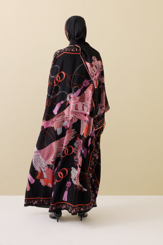 Bird With Noor Black-Red Silk Kaftan - 5