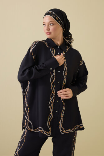 Bird With Noor Black Silk Shirt - 1