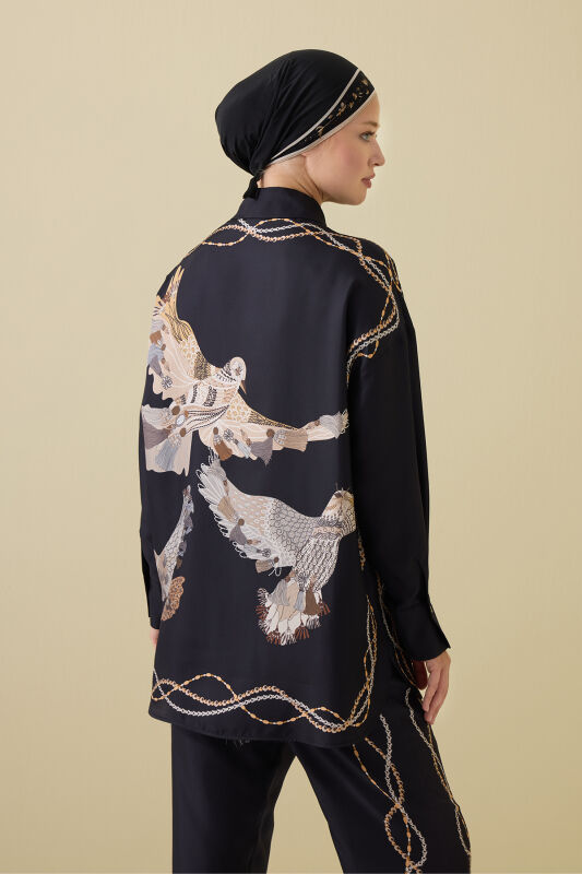 Bird With Noor Black Silk Shirt - 3