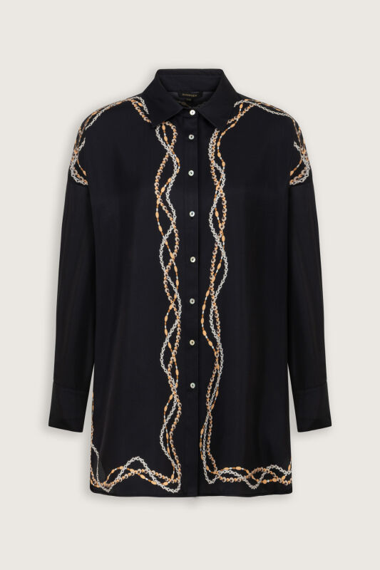 Bird With Noor Black Silk Shirt - 2
