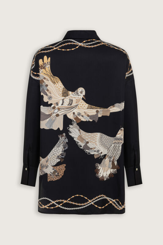 Bird With Noor Black Silk Shirt - 4